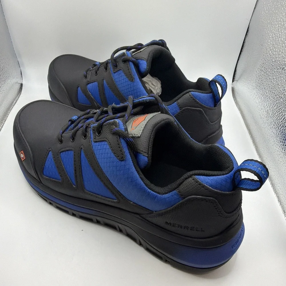 Merrell Men's Day One Safety Blue/Black Comfort Base Tech‎ Work Sneakers - 11